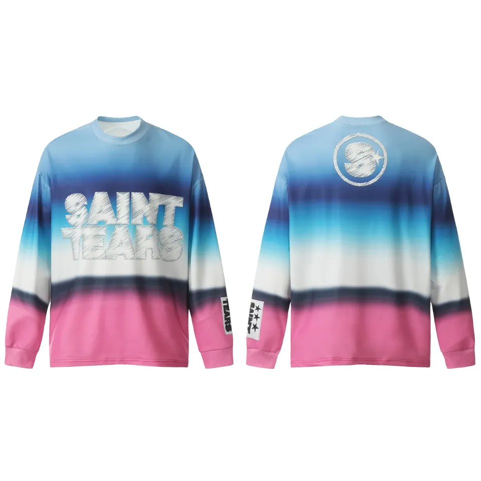 Saint michael tears all-over printed long-sleeved vintage autumn and winter T-shirt Style number: 107 Size: M L XL Wholesale price: 136 Color: Picture color